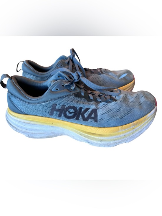 Hoka Other - Hoka Bondi 8 Gray Yellow High End Trail Running Shoes Men’s 13D